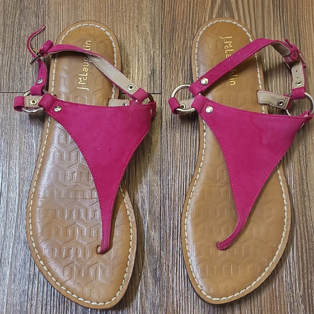 J. McLaughlin Fuchsia Sandals for Women used good‎ condition zise 8.5.